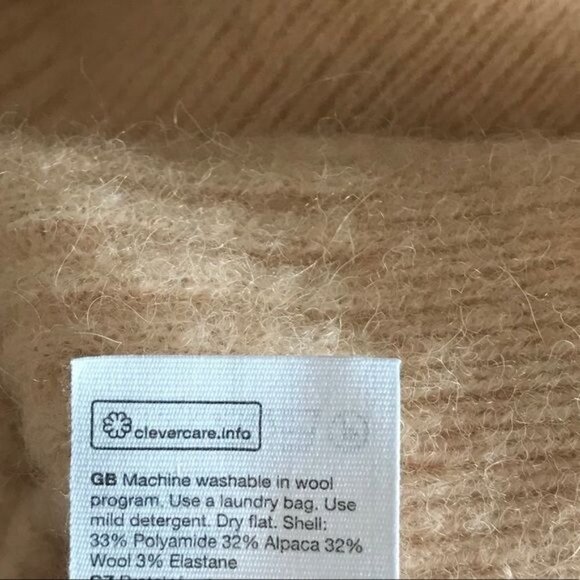 & Other Stories Peach Orange Alpaca Wool Blend Mock Neck Sweater XS - Picture 7 of 8